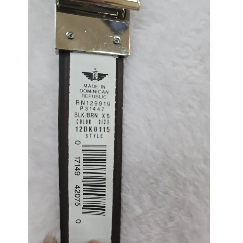 Dockers Reversible Belt XS 18 20 Brown Black Leather Dress Belt NWT